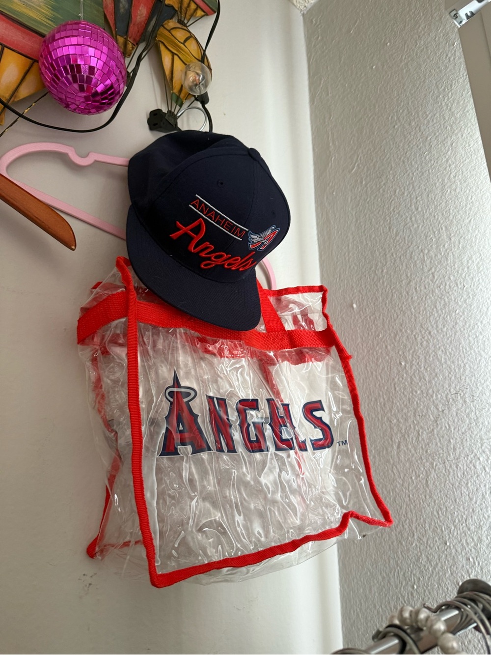 Anaheim Angels Navy Baseball Cap with Clear Red-Trim Tote